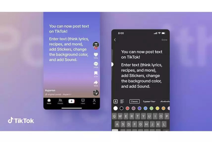 TikTok matnli post formatini taqdim etdi