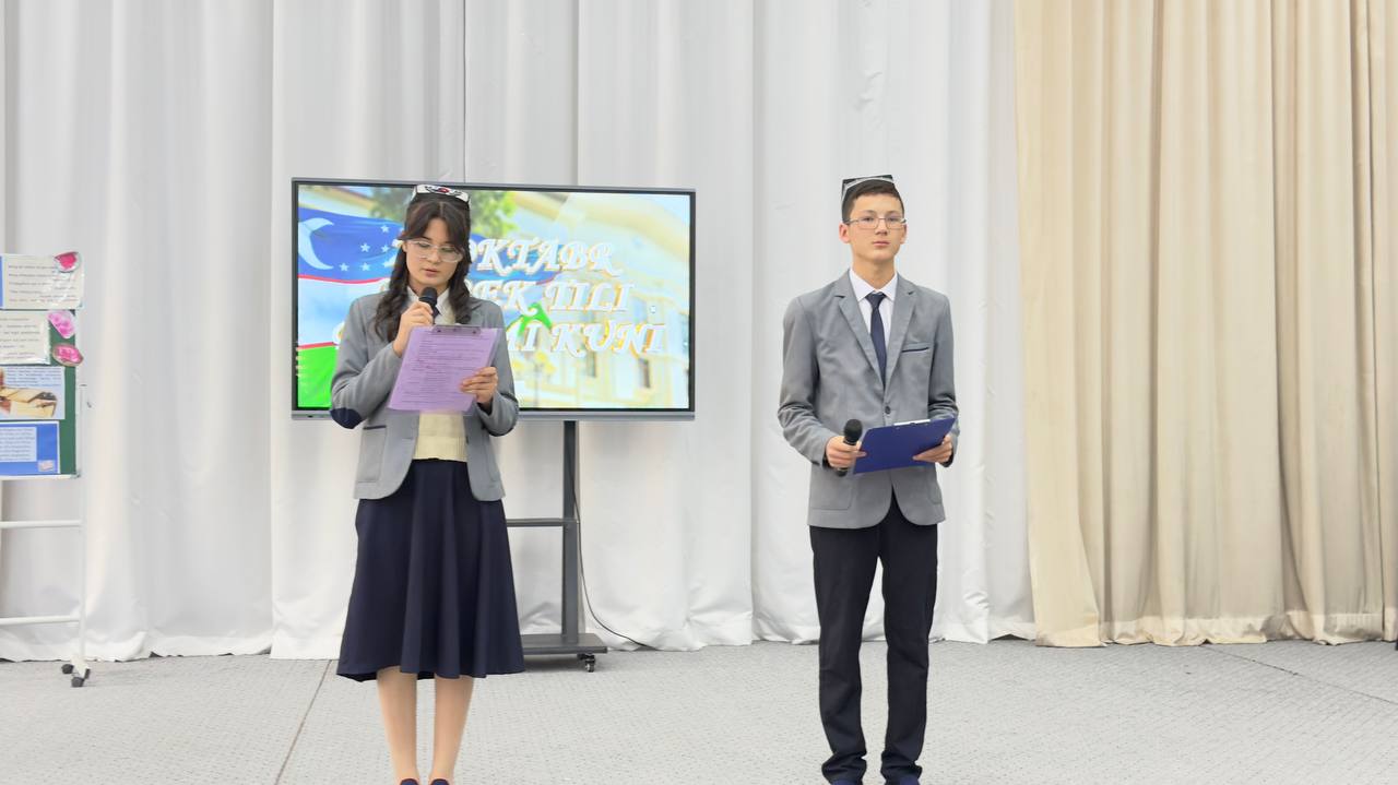 Norin tuman ixtisoslashtirilgan maktabida davlat tili bayrami munosabati bilan tadbir bo'lib o'tdi