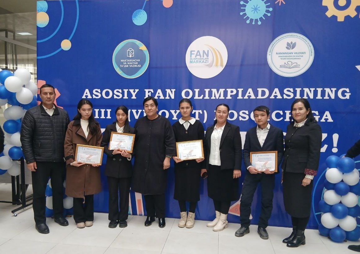 Asosiy fan olimpiadaning III- viloyat bosqichida olimpiada g‘oliblari taqdirlandi